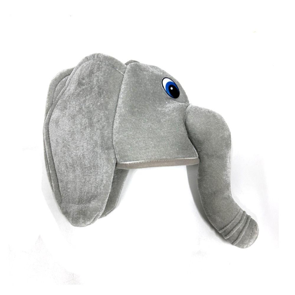 Creative Plush Animal Hat Cartoon Elephant Head Cover Gift Elephant Trunk Cap  Carnivals
