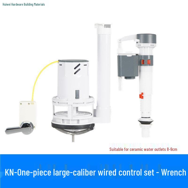 Vintage Large-Caliber Side-Mounted Dual-Flush Valve Set for Energy-Efficient Toilets