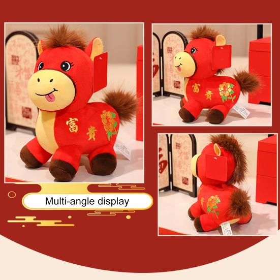 2026 Year of Horse Plush Doll Decoration Wealth Happiness Lucky Symbol Horse Doll Chinese