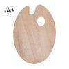 Artist Painting Tray Wooden Paint Palette with Thumb Hole for Oil, Acrylic, Ergonomic Watercolor Painting, Oval-Shaped Wood Art Artists