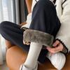 Móda Ženy Elegantní Fleecová podšívka Vysoký pas Teplé Ležérní Široké nohavice Rovné kalhoty Jednobarevné Elastické v pase Dlouhé kalhoty