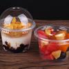 25/50/100pcs 250ml Disposable Dessert Cups Clear Salad    With   Cup  Cover  Transparent