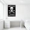 Vintage Weathered Skull Crossbones 'KEEP OUT PIRATE PROPERTY' Metal Tin Sign for Bar Man Cave Home Decor, Rustic Aged Black Meta
