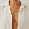 SHIXIN Collana a Catena per il Petto a Y Sexy con Strass per Donna Collana con Ciondolo Estetico Regolabile Gioiello per il Collo Regalo per Donna