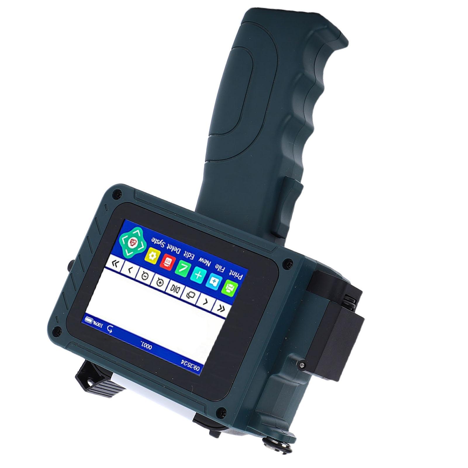 Imprimante à jet d'encre portable, LED HD de 4,3 pouces, hauteur d'impression de 2-12,7 mm, machine de codage à jet d'encre portable avec encre à séchage rapide, pour l'heure et blue