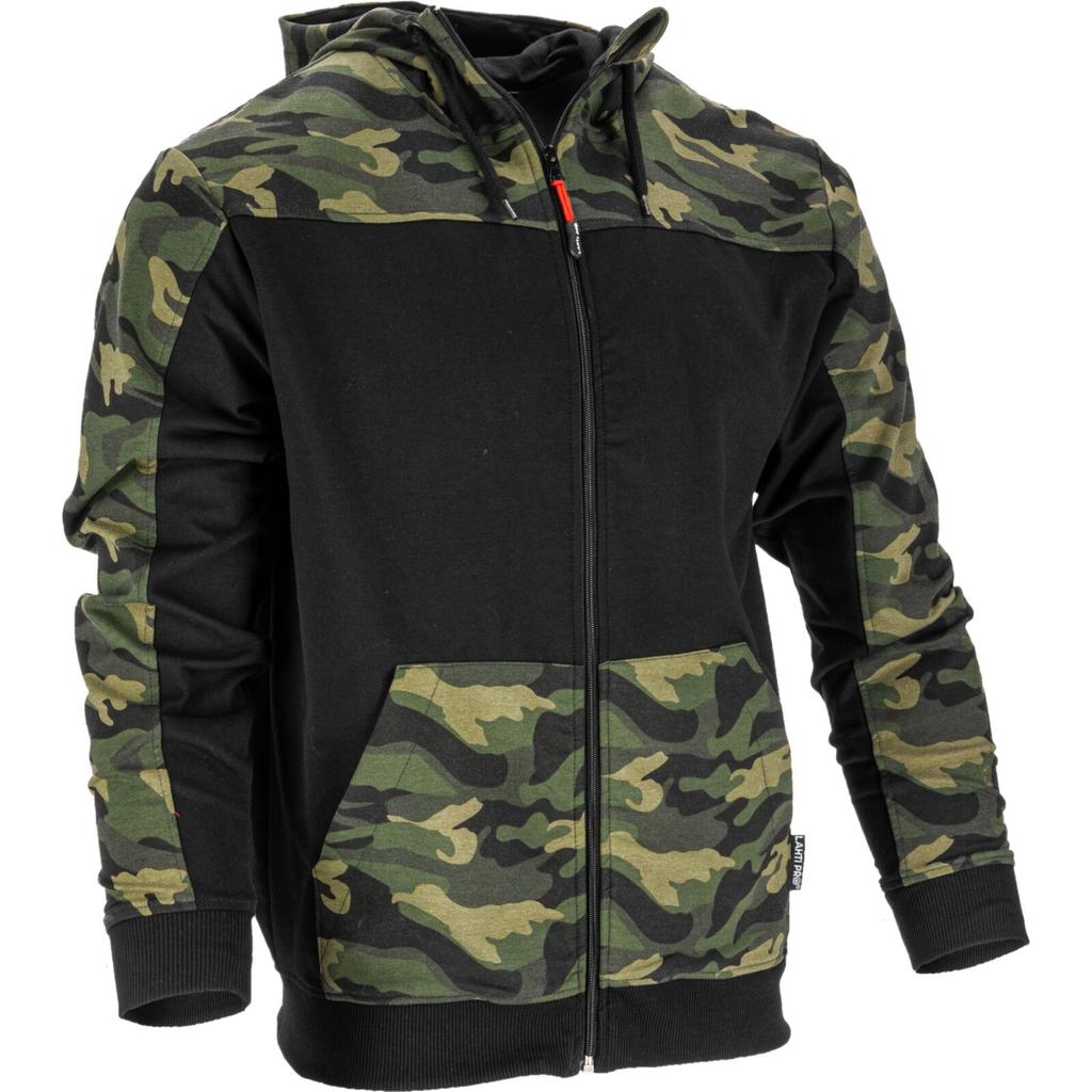 Hooded Sweatshirt with Zipper, Green-Black, "", Ce, Lahti