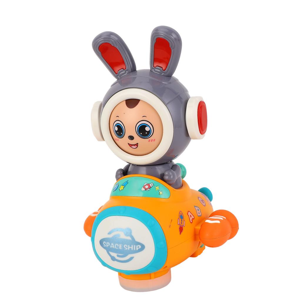 Baby Crawling Tummy Time Toy with Music Dazzling Light Automatic Changing Face Bunny Shape Universal