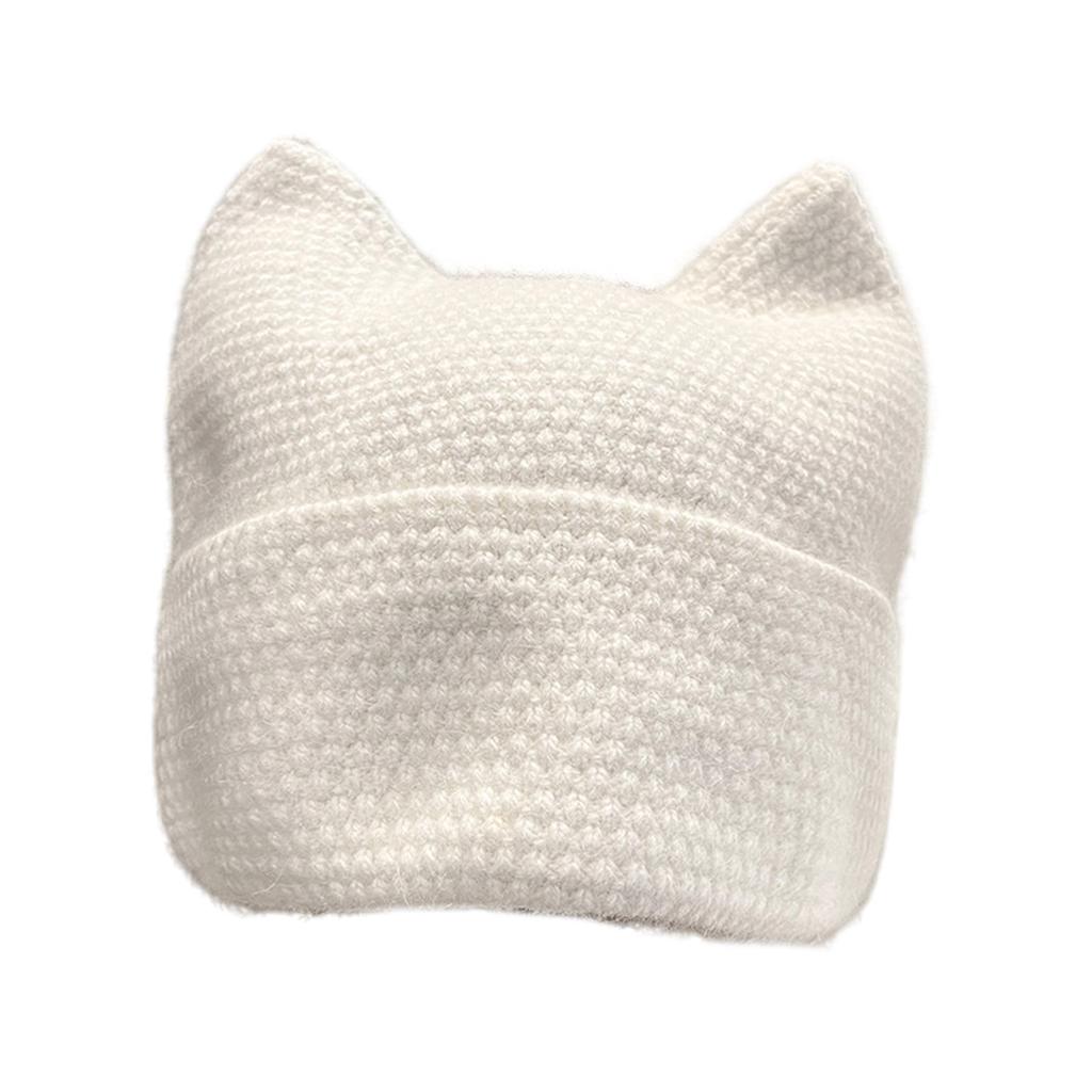 Cats Ear Knitted Hat Women Crochet Hat Warm Winter Hat Soft Crochet Hat Windproof Snow Hat for Women Outdoor Activity