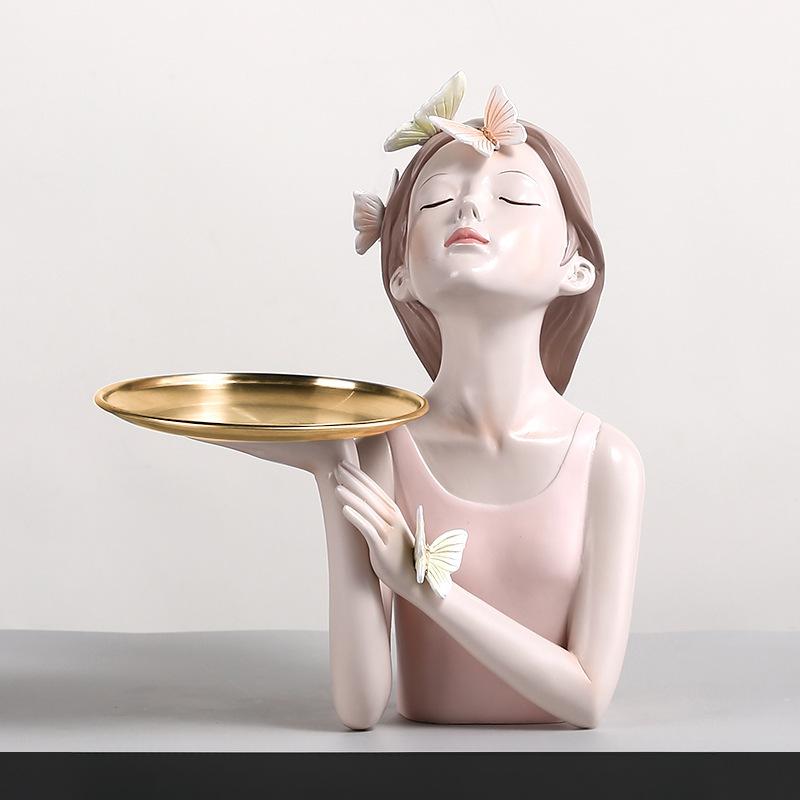 

Творческий вход гостиная рабочий стол туалетный столик хранение украшения украшения глядя на девочек поднос смола поделки