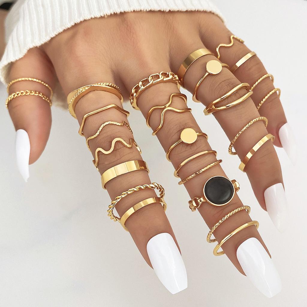 Simple Colored Beach Ring - Retro Butterfly Ring Set Combination