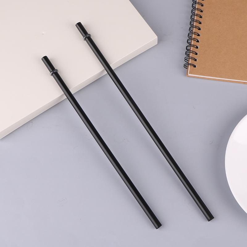 12Pcs 23/27Cm Long Hard Plastic Straws With 1 Straw Brush Reusable Black Straws Tumbler Replacement Straws Cup Accessories