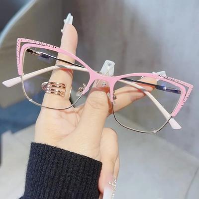 Kwadratowa ramka Niebieskie światło blokujące kobiety Fashion Design Okulary kocie oczy Optyczne okulary Komputerowe szkło ochronne