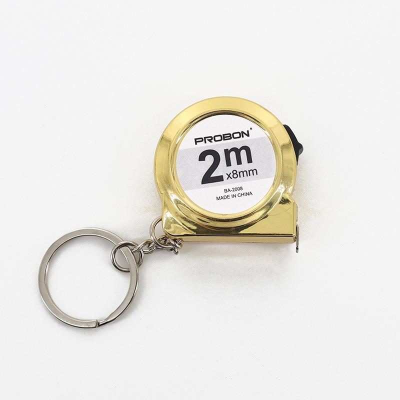 2M Mini Retractable Measuring Tape Portable Mild Steel Keychain Measuring Tool Body Measurement Tape JC004