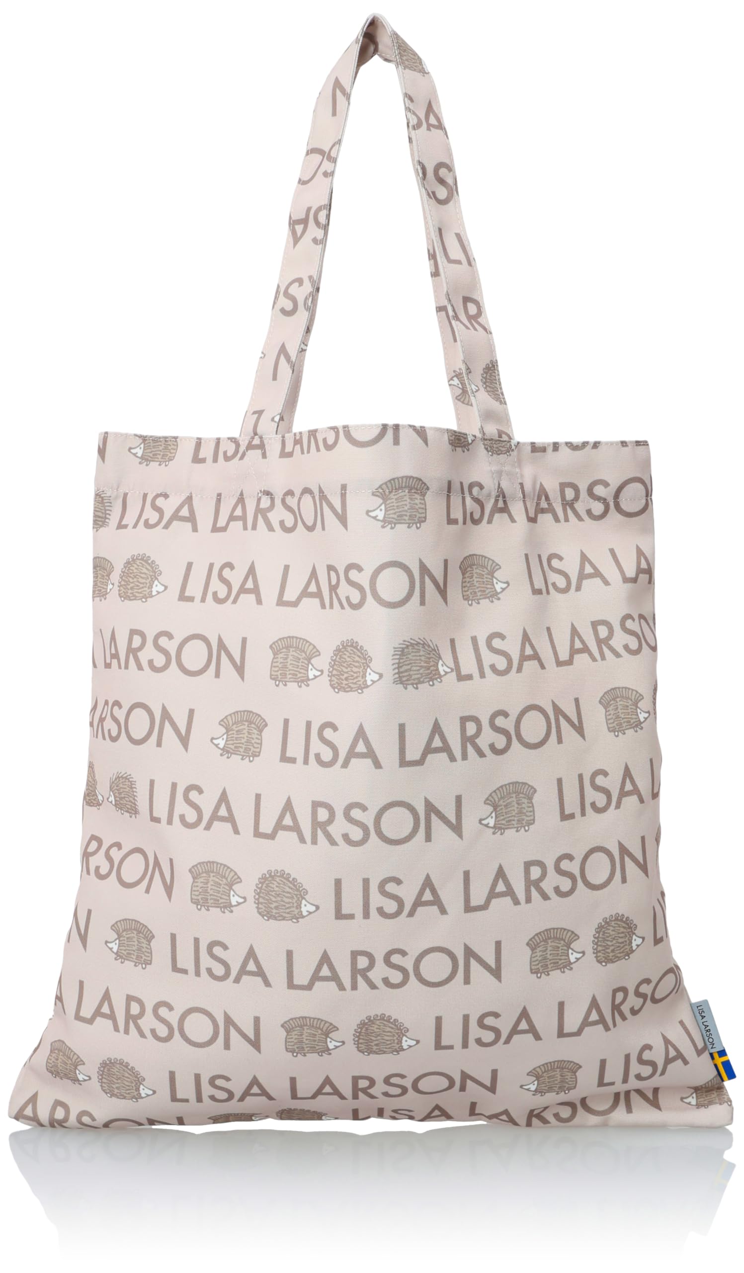

LISA LARSON Women s Tote Bag, Eco Bag, Shoulder Bag, Large Capacity, A4, B4, A3 Size, Hedgehog Logo, ITCK-01H, Beige