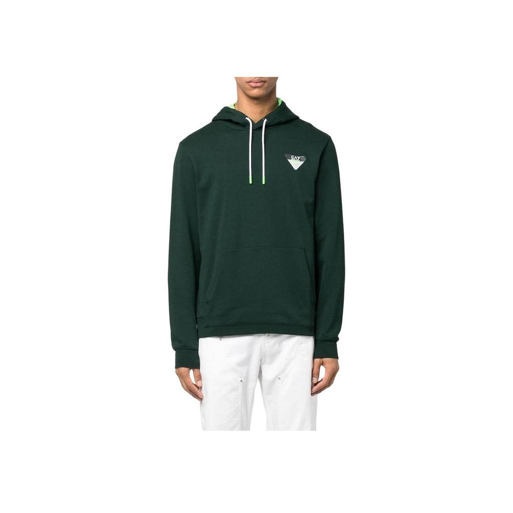 Emporio Armani Ss23 Solid Color Logo Printed Hoodie Men Hoodies Green 6LPM72-PJEQZ-1860