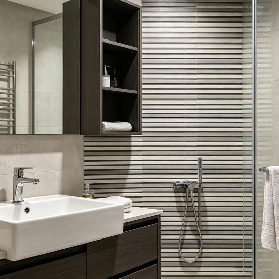 2 Pcs Peel And Wood Grating Stripe Stick Backsplash Tile Self-Adhesive Wallpaper Faux