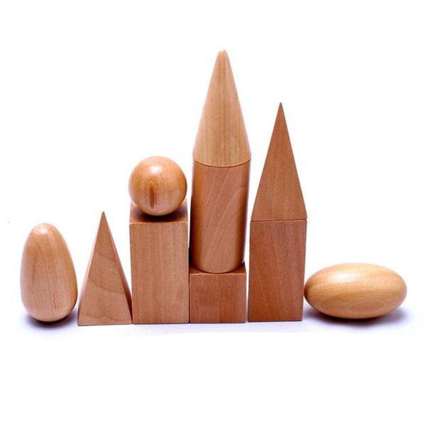 Wood Shapes Toy Geometry Montessori Mystery Bag Cognitive Learning Education Kid