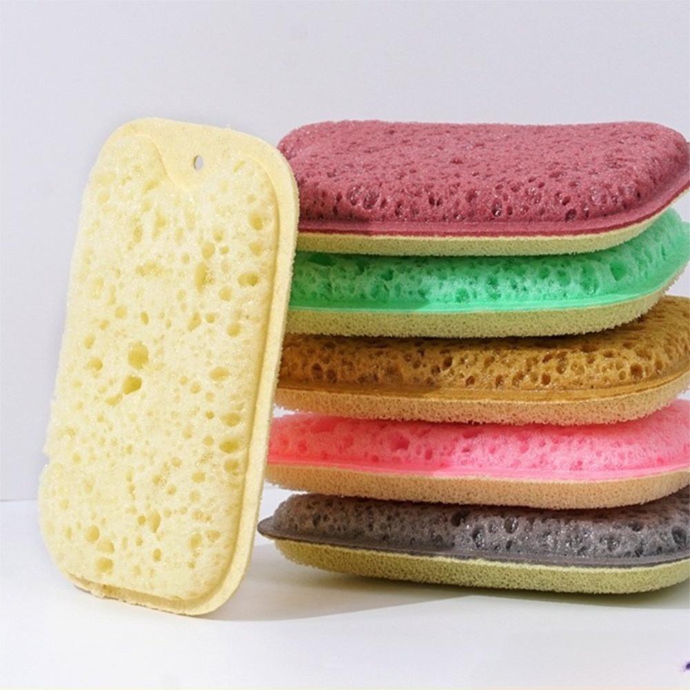 6pcs/set Reusable Sponge Wipes Washable Kitchen Cleaning Brushes Dishwashing Sponges Pan Cleaning