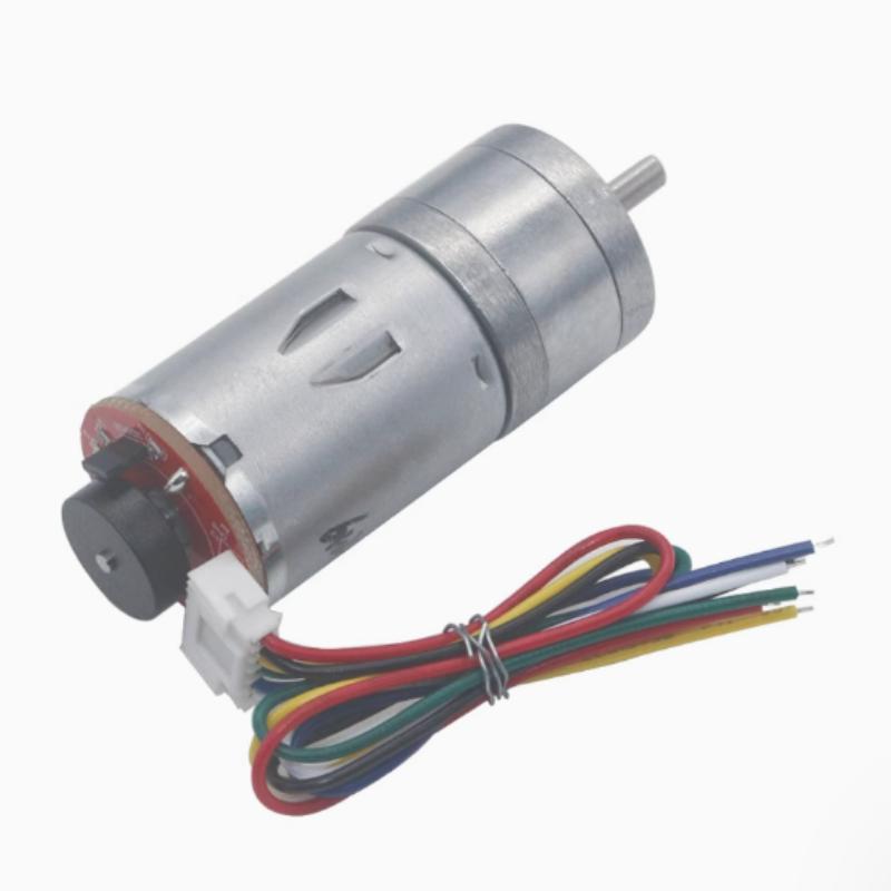 JGA25-370 6V 12V 24V  DC Deceleration Motor with Encoder Speed Measuring Code Disc Strong Moment