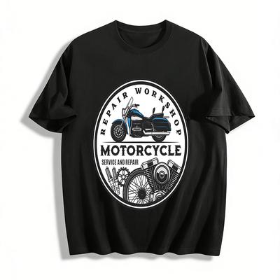 Vintage Motorrad Werkstatt Druck T-Shirt Für Motorrad Liebhaber Reines Baumwoll T-Shirt
