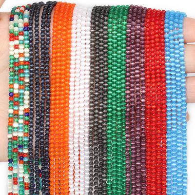 2 mm mehrfarbige Katzenaugen-Steinperlen, winzige Perlen, lose Abstandsperlen für die Schmuckherstellung, DIY-Armband, Taillenperlen, Zubehör