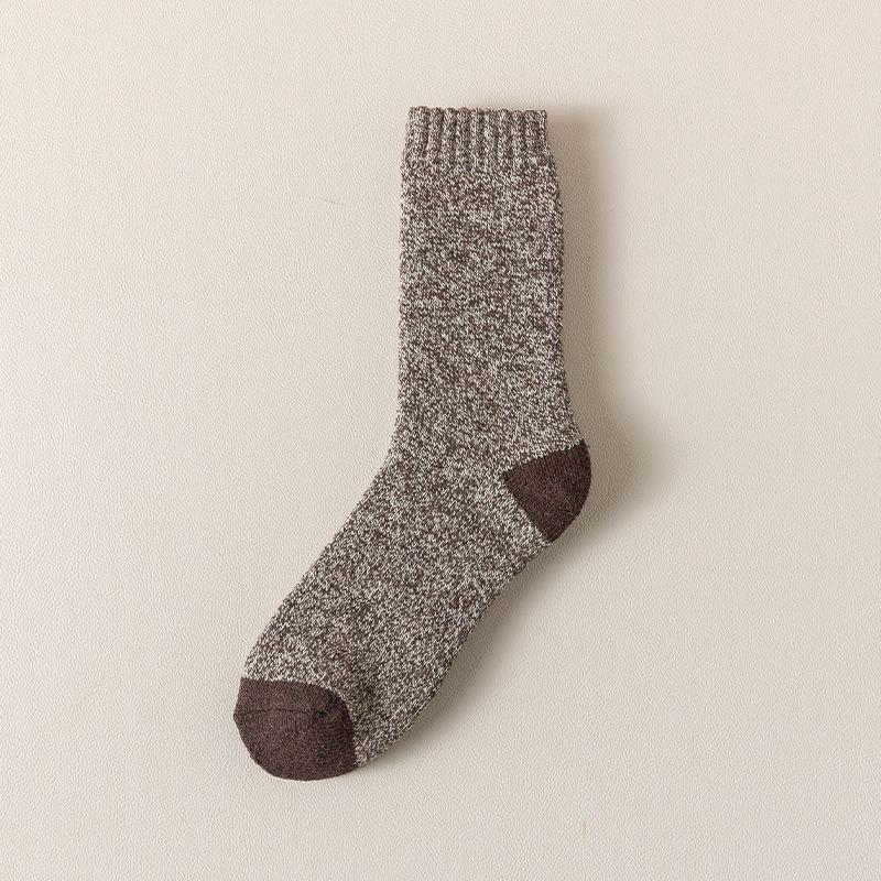 Wool Socks - Men's Autumn-winter Mid-length Thick and Warm Padded Thick Socks, Anti-chill and Warm Long Tube Knitted Socks