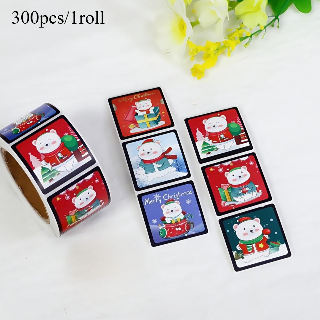 

Cute Cartoon Christmas Stickers Festive Decorative Gift Notebooks Windows Xmas Party Supplies Merry Christmas Decortion Stickers 3.3x6cm