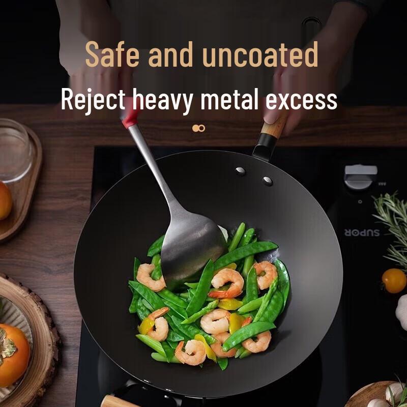 SUPOR 32cm Titanium Rust-Proof Iron Wok