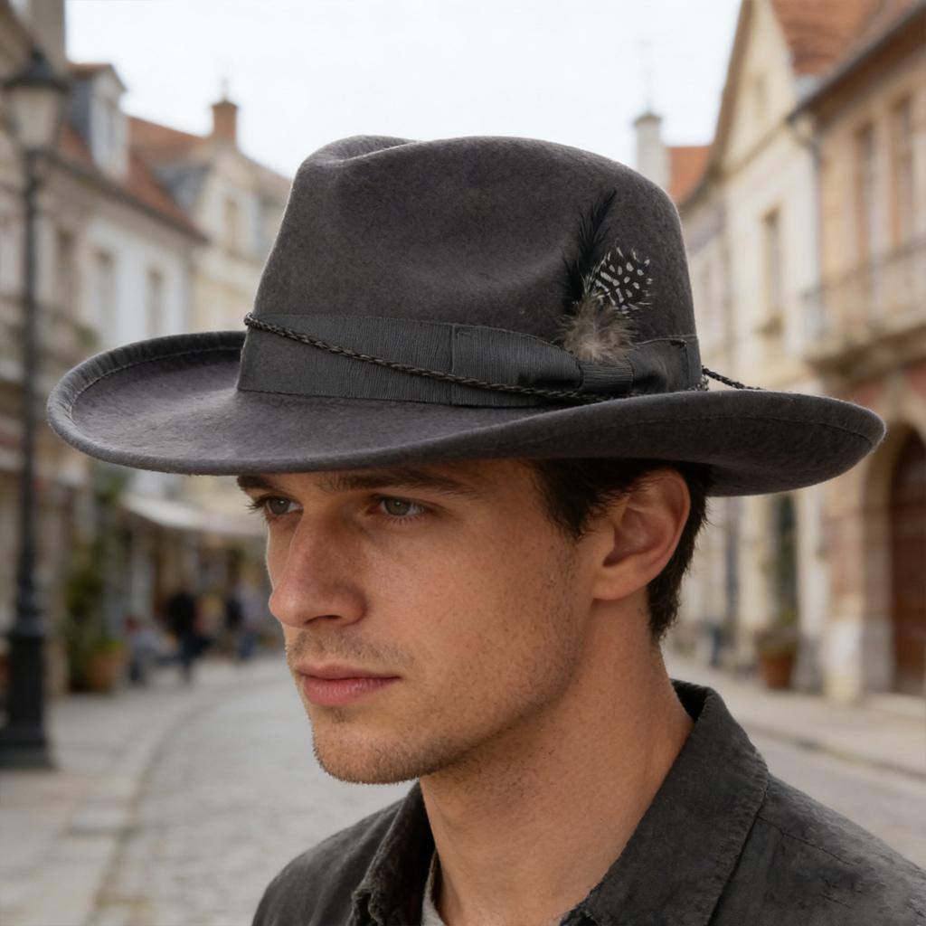 French Style Trilby Hat for Adult Male Christmas Formal Gathering Carnivals Derby Hat Winter Autumn Hat for Female