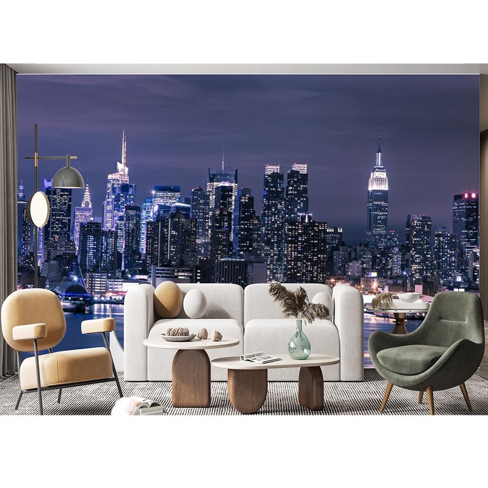 3d Wallpaper Modern City Night View Mural Living Room Tv Background Wall Mural Home Decoration