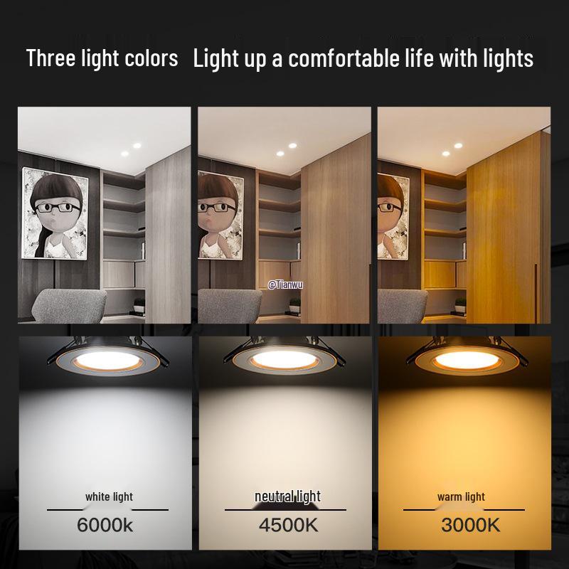 35W Einbau-Kupfer-Downlight für Wohnzimmer, Deckenspot mit 5/6,5/7/8 cm Öffnung