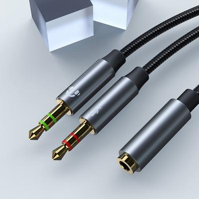 Gold Plates Connection Gaming Sound  Adapter 3.5mm Female To Double  Male Headphone Microphones Splitter Cable for PC & Laptop