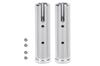 Set of 2 front aluminum steps for Honda Cub/Cross Cub CC110. Aluminum alloy footpegs, universal, aftermarket parts (silver).