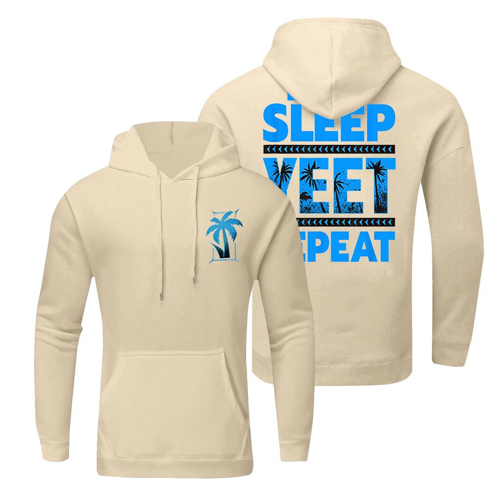 Wiosenna męska bluza z kapturem z nadrukiem, codzienna, luźna, opadające ramiona