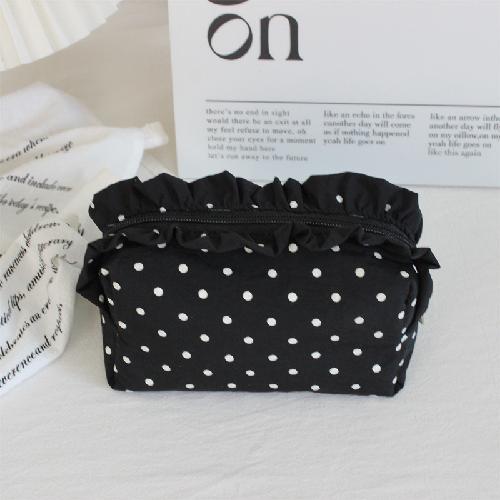Ins Fresh Red Cherry Quilted Cosmetic Bag Fashion Small Large Toiletry Makeup Storage Bag Cute Lipstick Sanitary Napkin Case