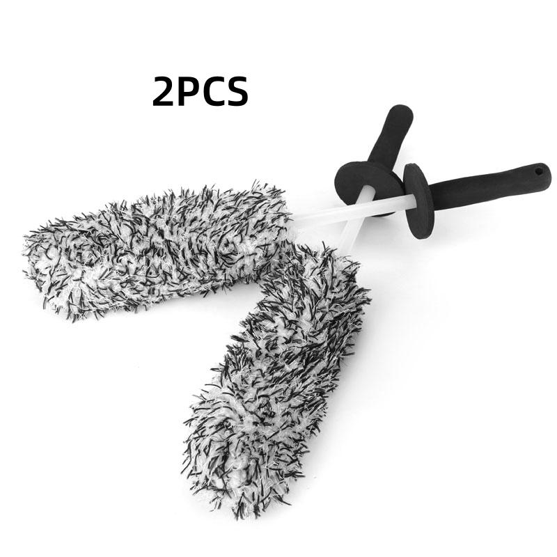 Car Wash Brush Plush Premium Wheels Brush Non-Slip Handle Easy To Cleaning Rims Spokes Wheel Barrel Cleaning Brush