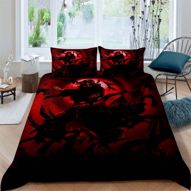 NARUTO Shonen Manga Print Bedding Set – Duvet Cover Set – Luxury Gift for Teens, Fits Double/Single Beds