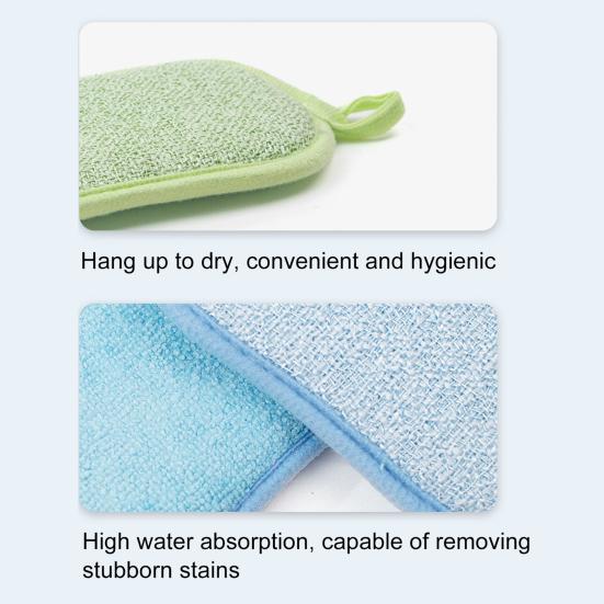 5Pcs Dishwashing Sponge Set Strong Decontamination Quick Cleaning Mesh Surface Scrubbing Sponge Kitchen Cleaning Tool