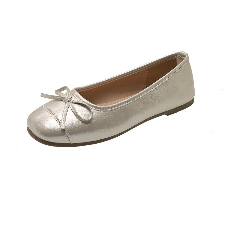 

Французские ретро серебристые туфли на мягкой подошве женские туфли лето ladyshoes вечерние туфли-балетки с бантом золотые туфли для бабушки 40 золотой