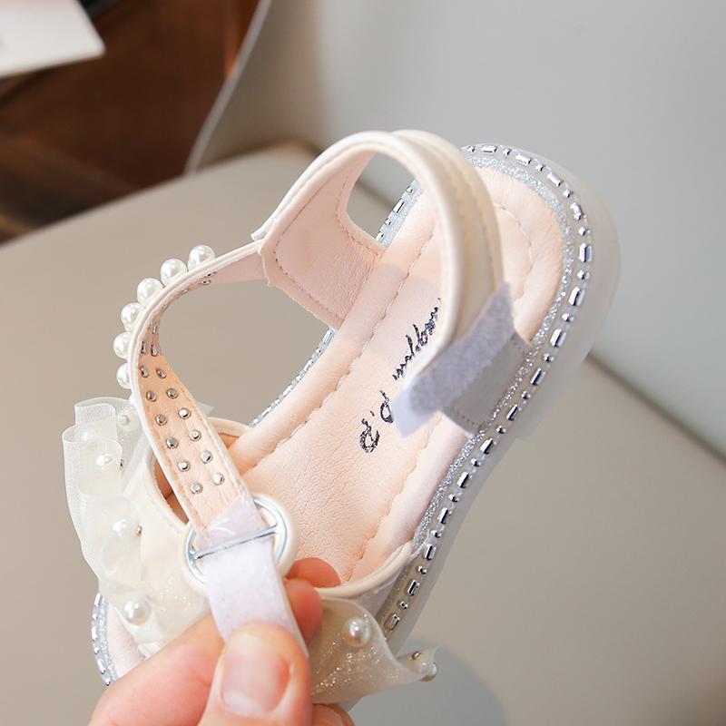 Girls Sandals Summer Slides New Child Ruffles Ribbons Sandals Princess Holiday Party Shoes Fashion Platform Sandals I05293