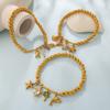 Summer Beach Ocean Wind Starfish Shell DIY Pendant Round Bead Bracelet Gold-plated Stackable Jewelry