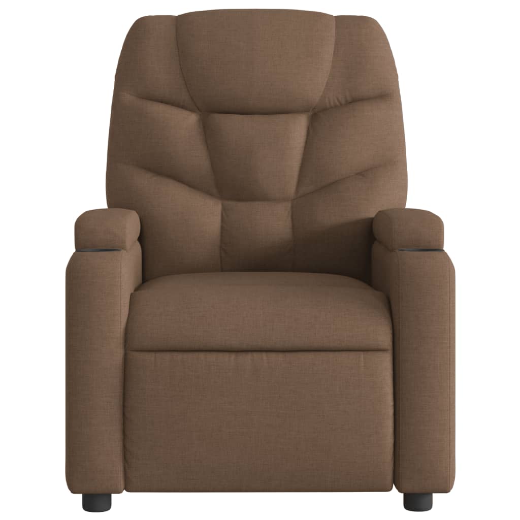 Vidaxl Foldable Armchair, Brown, Upholstered In Fabric