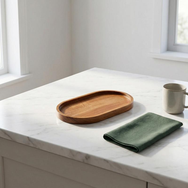 Vaisselle Assiette à dessert ronde en bois massif Plateau en bois de style japonais Assiette à collation Assiette à fruits secs Assiette en bois