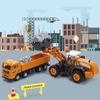 Cute Stone Construction Vehicles Toy Set, 27 Pieces, 3-in-1 Tractor, Work Vehicle, Large Play Mat, Miniature Cars, 90-Degree Swivel Excavator, Educati