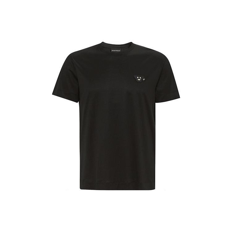 Emporio Armani Smiley Logo SS22 Regular T-Shirt Men Tops Black 3L1TEY-1JUVZ-0999 XS
