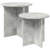Side Table Set 2 Pcs Concrete Grey Ø 45 X 45 Cm Engineered Wood