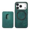 For iPhone 17 Pro Case Compatible with MagSafe Leather Back Cover with Detachable Card Holder
