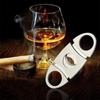 Portable Double-Edged Stainless Steel Cigar Cutter with Large Caliber and Extendable, Sharp Blades