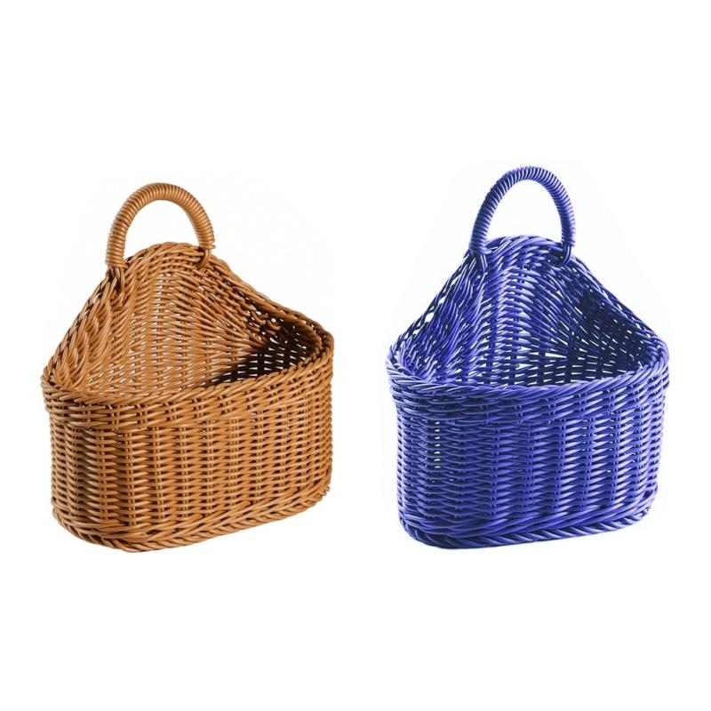 Versatile Hanging Storage Organizers Basket Sturdy PP Weave Wall Mounted Accessory for Home Decoration and Office Use