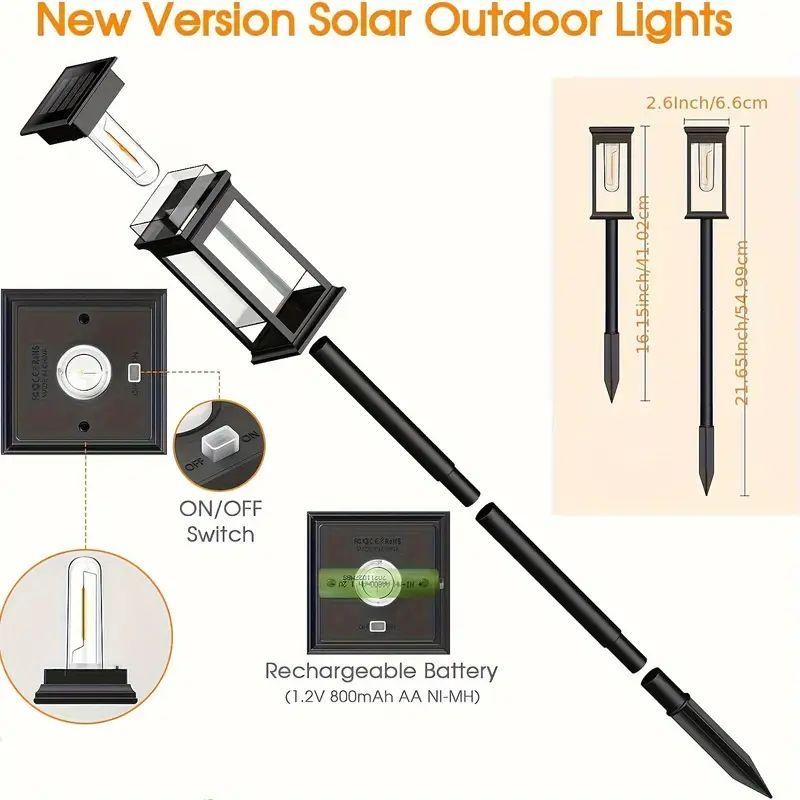 Solar Pathway Lights Outdoor Solar Lighting Garden Lamp Waterproof Landscape Lights Walkway Driveway Lawn Light Garden Decor New